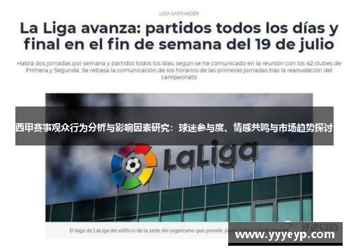 西甲赛事观众行为分析与影响因素研究：球迷参与度、情感共鸣与市场趋势探讨